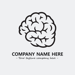 Brain illustration black and white for logo company vector image
