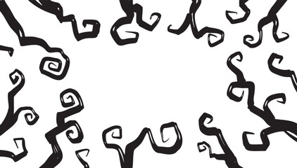 halloween black tree background with empty space. cartoon spooky branch silhouette vignette overlay © Yanka