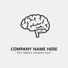 Brain illustration black and white for logo company vector image
