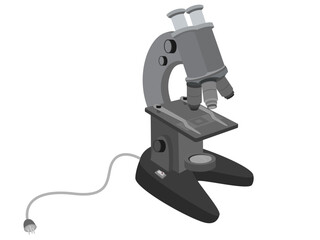 microscope on a white background