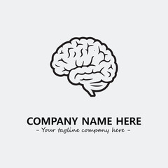 Brain illustration black and white for logo company vector image
