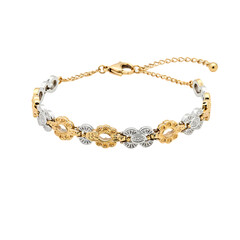 TwoTone Gold Bracelet Elegant Jewelry Design on transparent background
