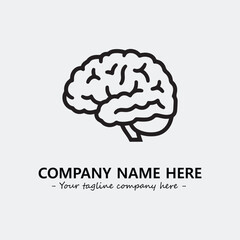 Brain illustration black and white for logo company vector image
