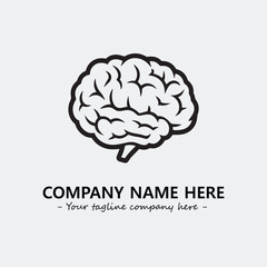 Brain illustration black and white for logo company vector image
