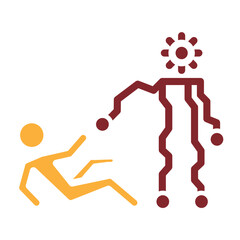 Digital Helper Vector Glyph Two Colors Icon Design