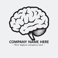 Brain illustration black and white for logo company vector image
