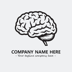 Brain illustration black and white for logo company vector image
