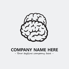 Brain illustration black and white for logo company vector image
