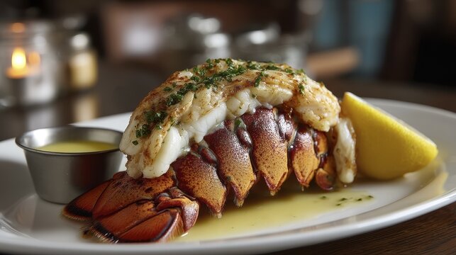 Plump succulent lobster tail grilled to p-3 - high detailed lobster