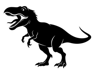 Fototapeta premium T-Rex Dinosaur Vector Silhouettes & SVG Icon, Dinosaur SVG Vector Design