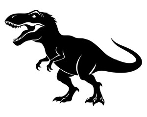 Fototapeta premium T-Rex Dinosaur Vector Silhouettes & SVG Icon, Dinosaur SVG Vector Design