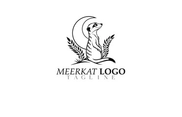 Obraz premium Hipster-Inspired Meerkat Logo Vector – Quirky, Stylish Animal Logo with Hand-Drawn Aesthetic – Ideal for Adobe Stock Asset Submissions.