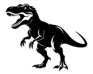 Obraz premium T-Rex Dinosaur Vector Silhouettes & SVG Icon, Dinosaur SVG Vector Design