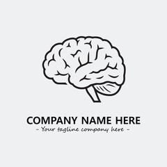 Brain illustration black and white for logo company vector image
