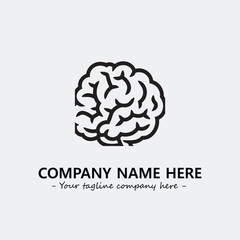 Brain illustration black and white for logo company vector image
