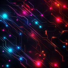 Obraz premium Circuit Board Glow Art