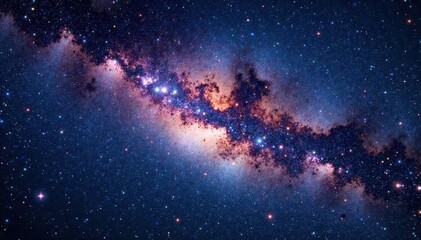 Fototapeta premium A majestic panorama of the Milky Way galaxy with vibrant stars and swirling space dust, Stars, Cosmos, Galaxy