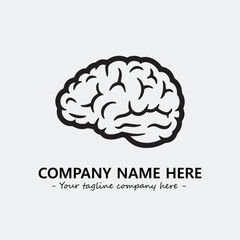 Brain illustration black and white for logo company vector image
