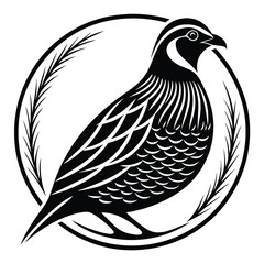 Quail Silhouette for Elegant, Nature-Focused Art Projects