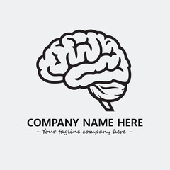 Brain illustration black and white for logo company vector image
