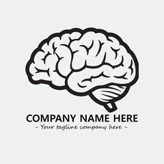 Brain illustration black and white for logo company vector image
