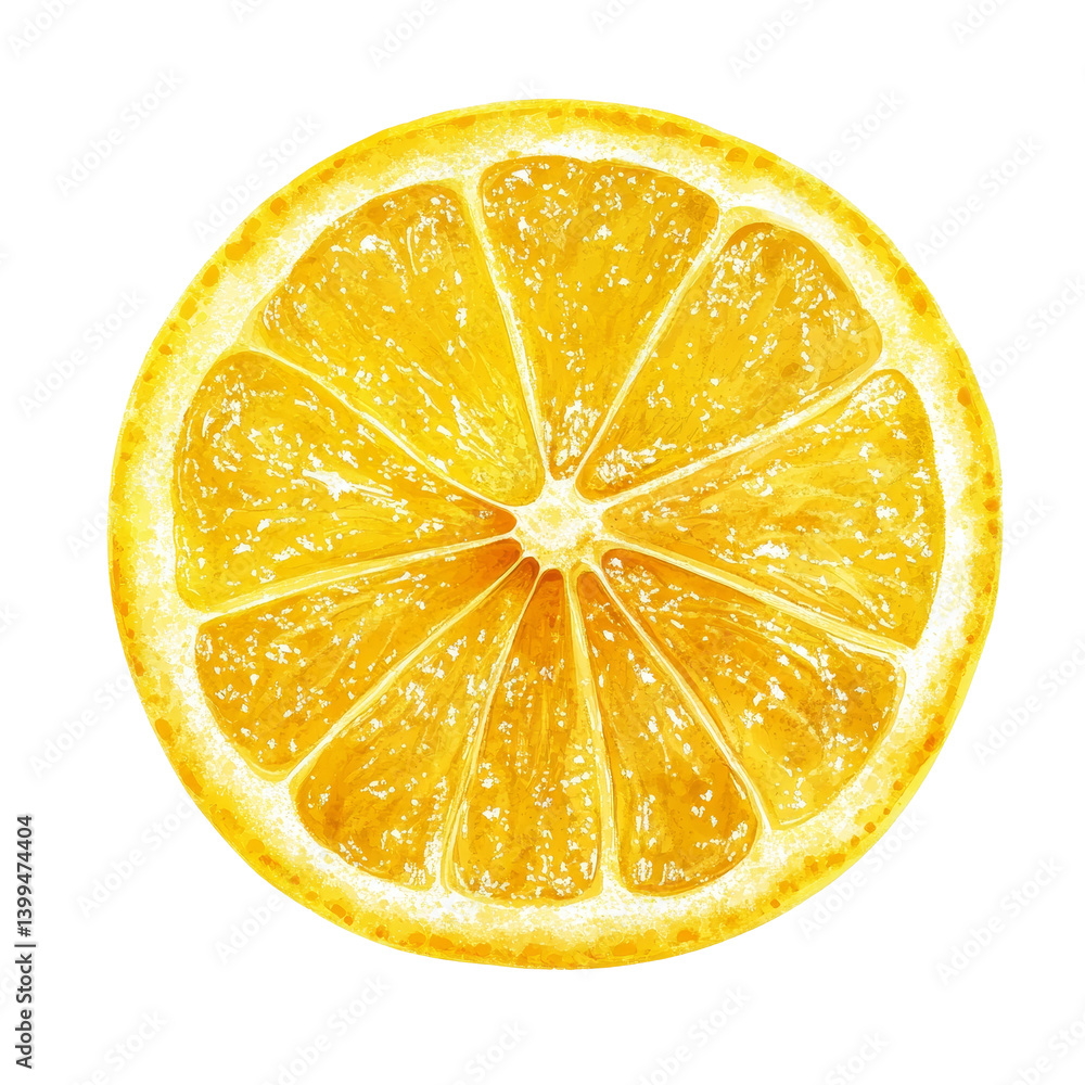 Aufkleber fresh lemon slice isolated on transparent background showcasing vibrant yellow color and juicy textu