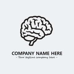 Brain illustration black and white for logo company vector image
