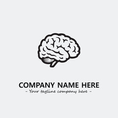 Brain illustration black and white for logo company vector image
