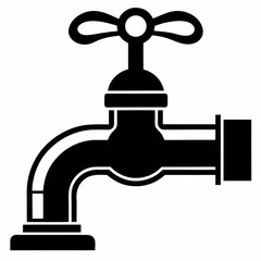 Faucet silhouette vector black