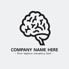 Brain illustration black and white for logo company vector image
