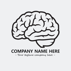 Brain illustration black and white for logo company vector image
