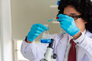 Scientist using Science laboratory research . Science concept