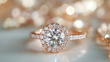 Elegant diamond halo ring