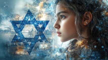 Honor of independence: Yom Haatzmaut, jewish tradition, israel emblem, national celebration, vibrant festivity, proud citizens, collective joy, patriotic unity, symbolic representation.
