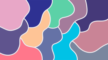 ABSTRACT BACKGROUND HAND DRAWN ORGANIC SHAPES. PASTEL COLOR FLAT DESIGN VECTOR TEMPLATE FOR WALLPAPER, COVER DESIGN