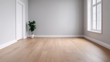 Modern Apartment Space in Neutral Tones, Showcasing Unfurnished Room Ready for Renovation or Personalization