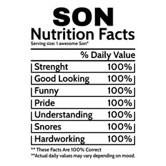 Son Nutrition Facts Svg
