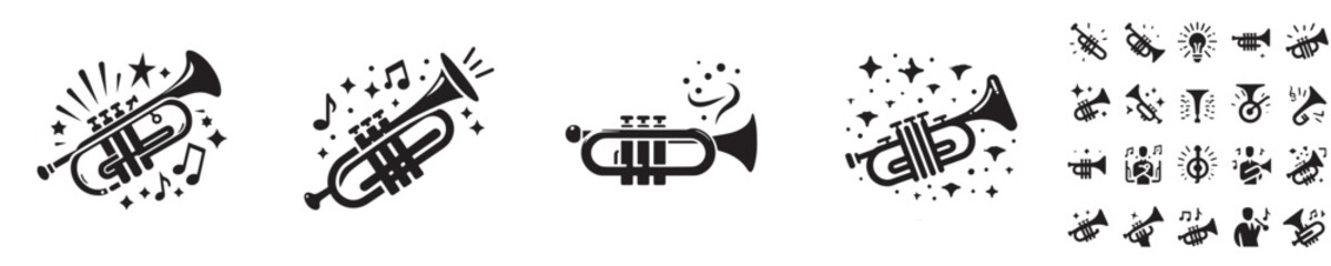 set of vector trumpet silhouette icons © Andreas
