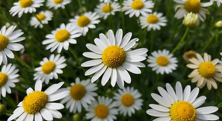 Fototapeta premium Sunlit Daisies AI Generated