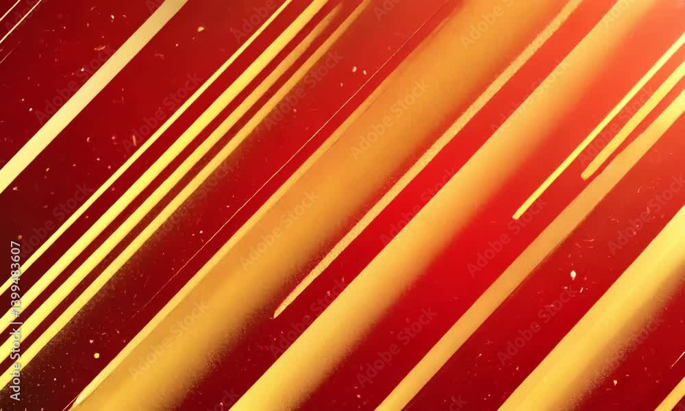 Poster dynamic abstract background featuring sleek golden lines on a vibrant red gradient
