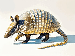 Desert armor in wash armadillo isolated watercolor vector illustration svg    