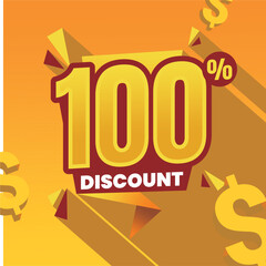 100% Discount Offer Design for Sales and Promotions