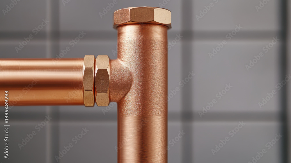 Poster copper pipe system showcases sleek design with precision fittings that enhance functionality and dur