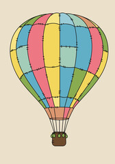 Naklejka premium Colorful hot air balloon illustration on a light background 
