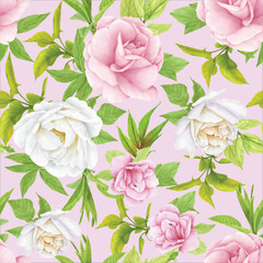 beautiful floral leaves seamless pattern