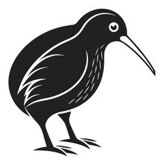 Classic Kiwi Bird Silhouette with Clean Lines