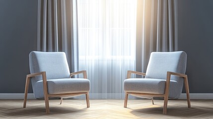 Pair of motorized curtains opening from center in elegant home setting