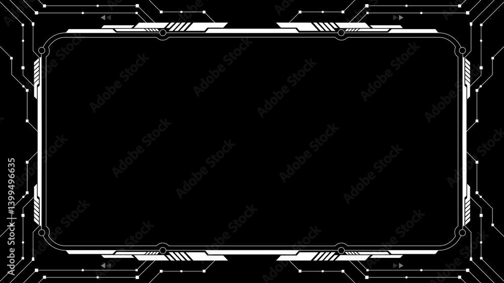 Fototapete abstract technology hud frame background. computer interface hud motion texture. futuristic pattern 