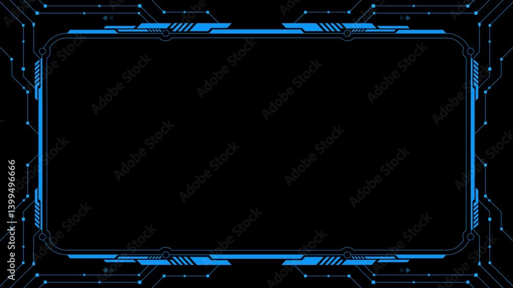 Fototapete abstract technology hud frame background. computer interface hud motion texture. futuristic pattern 