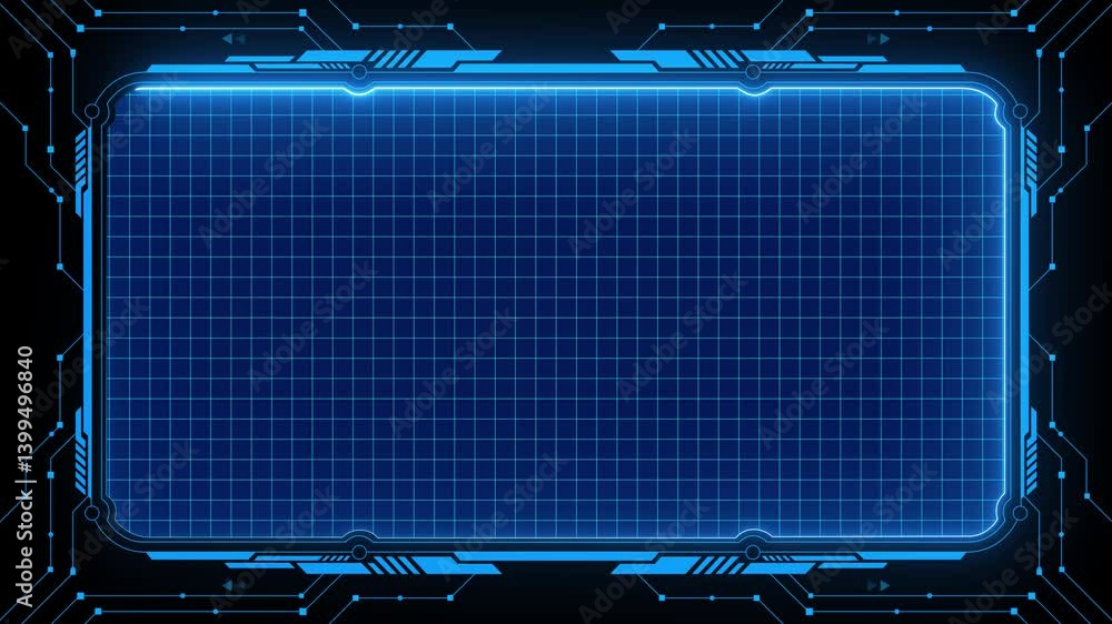 Fototapete abstract technology hud frame background. computer interface hud motion texture. futuristic pattern 